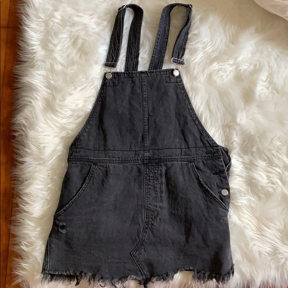 Free people denim overall skirt